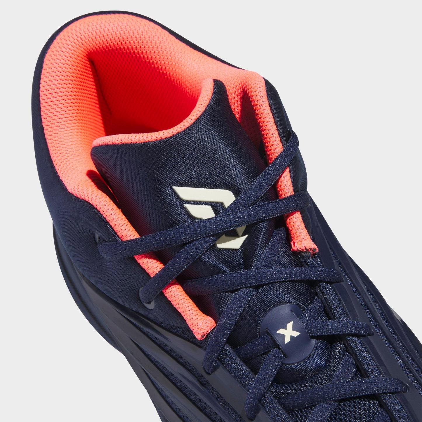 Men's adidas Dame X Basketball Shoes - Night Indigo/Warm Vanilla/Solar Turbo - Detail shot