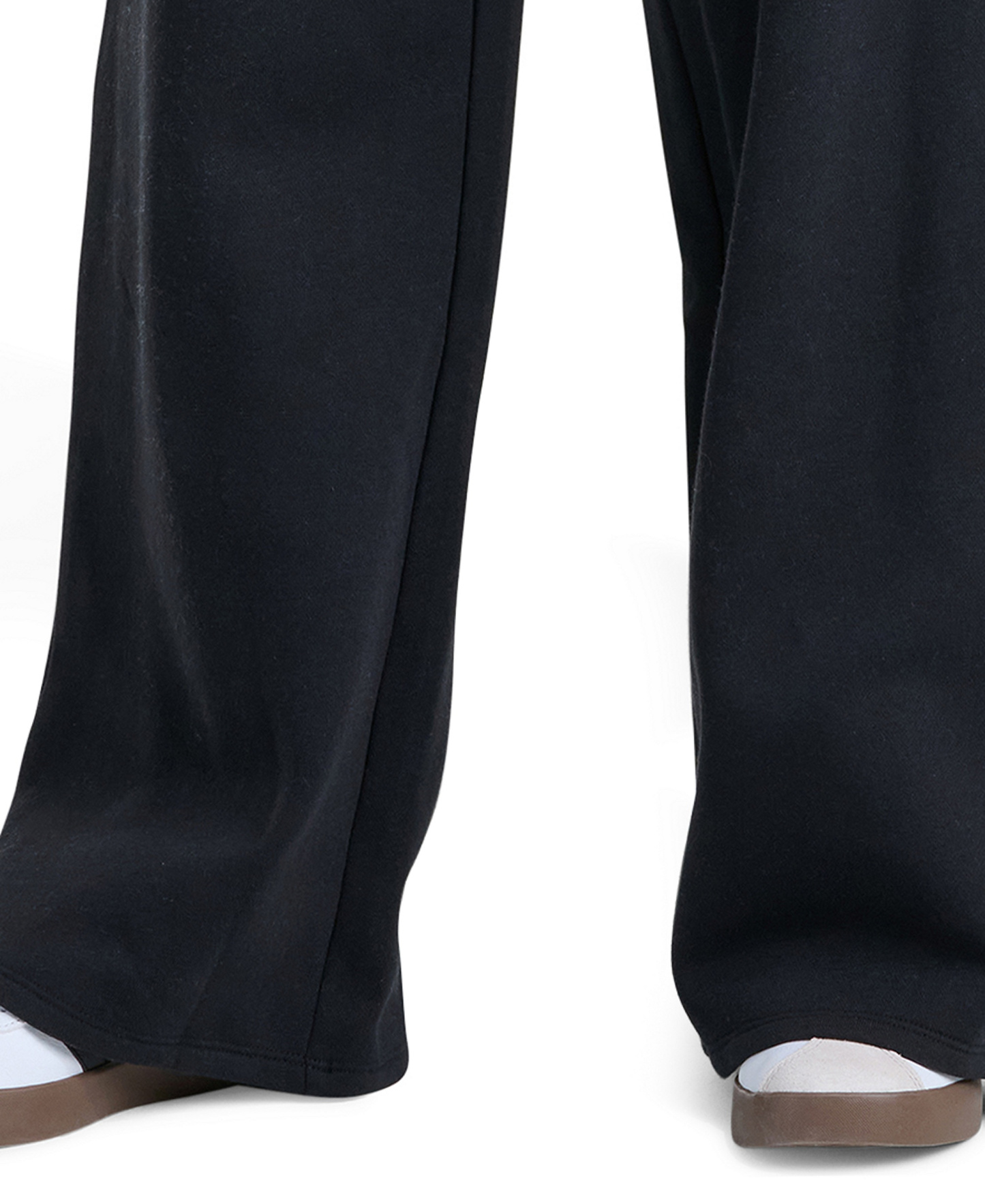 adidas Girls' 8-16 Wide Leg Fleece Pants - Black