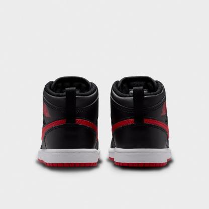 Little Kids' Air Jordan Retro 1 Mid Casual Shoes - Black/White/University Red - view 4