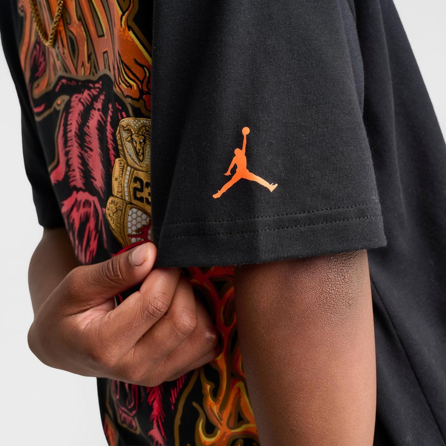 Big Kids' Jordan Toro Bravo Retro Graphic T-Shirt - Black - view 6
