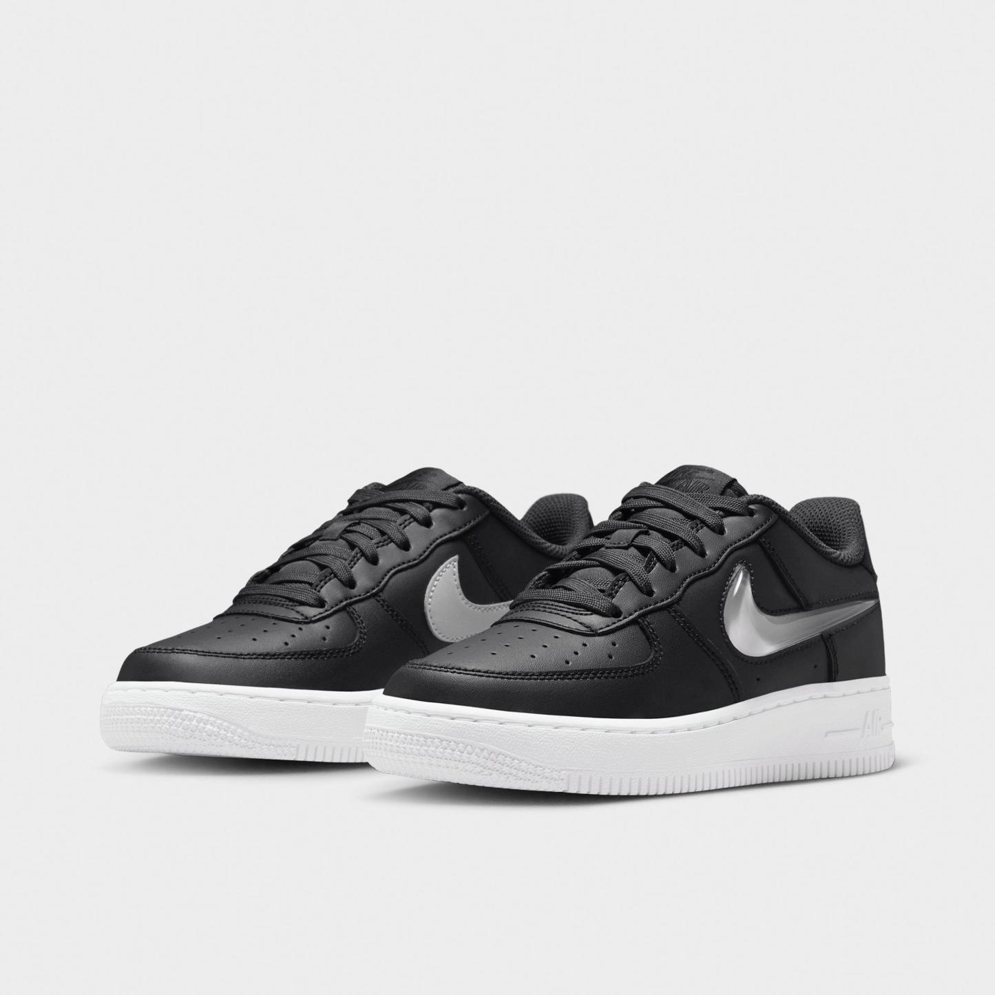 Big Kids' Nithtke Air Force 1 Low Casual Shoes - Dark Smoke Grey/Black/White/Vast Grey - Both shoes facing left