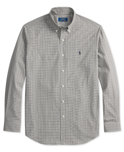 Polo Ralph Lauren Men's Stretch Poplin Shirt - Nutmug Brown White