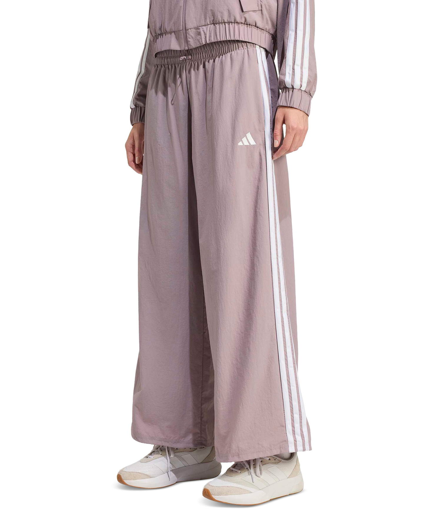 adidas Women's Three Stripe Parachute Pants - Light/Pastel Purple