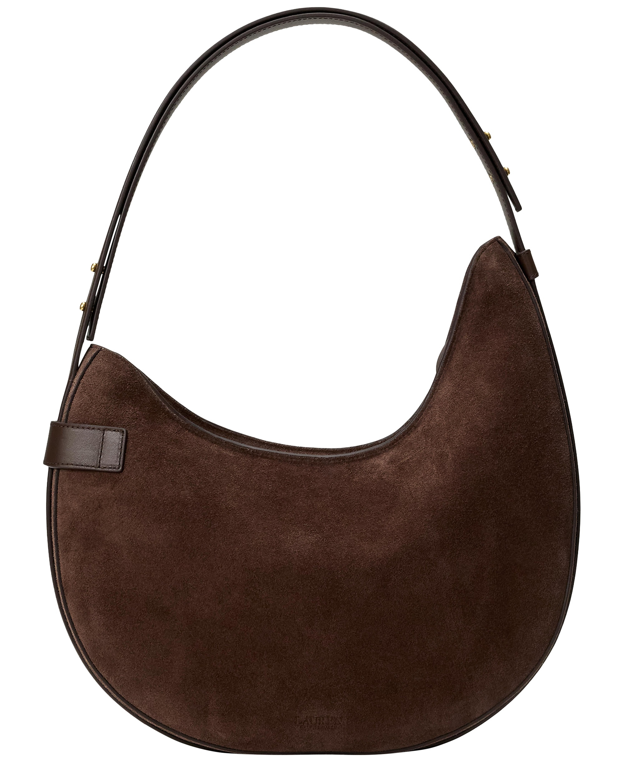 Lauren Ralph Lauren Tasha Large Suede Shoulder Bag - Chestnut Brown