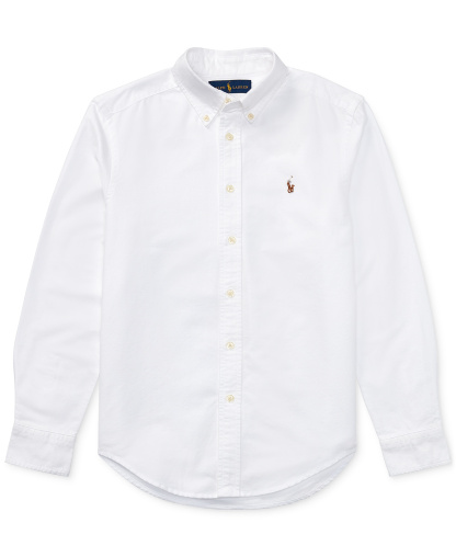 Polo Ralph Lauren 8-20 Boys' Embroidered Pony Logo Cotton Oxford Shirt - White