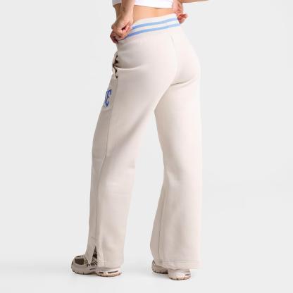 Women's Nike Phoenix Fleece Athletic Dept. High-Waisted Wide-Leg Sweatpants - Light Orewood Brown/University Blue