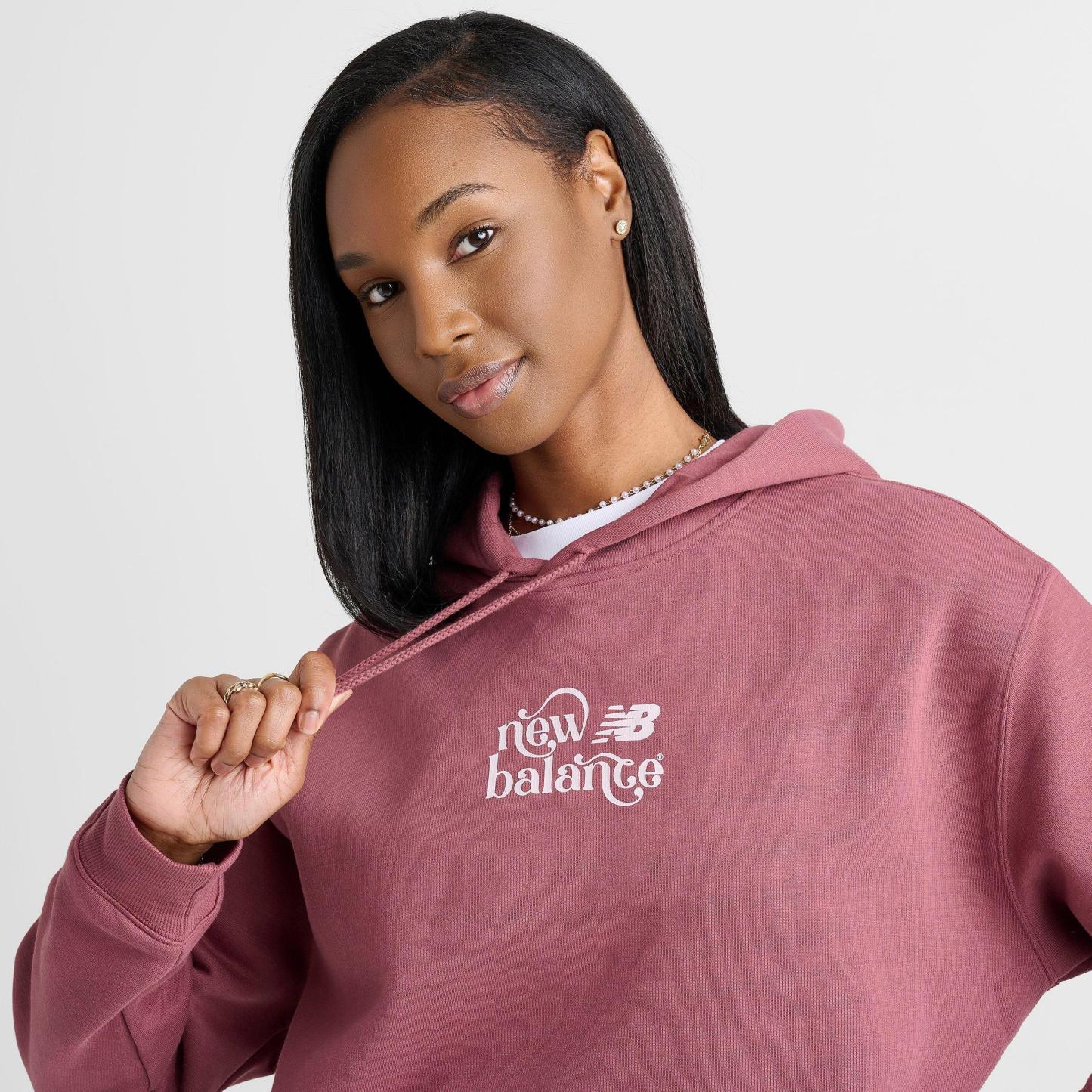 Women's New Balance Flow Logo Hoodie - Washed Burgundy - view 6