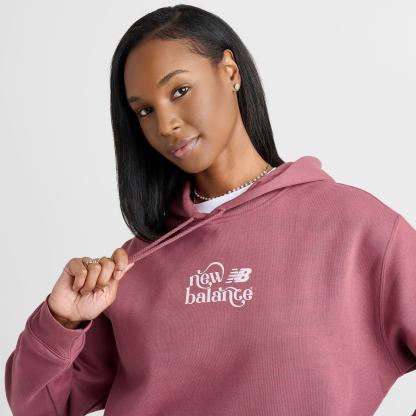 Women's New Balance Flow Logo Hoodie - Washed Burgundy - view 6