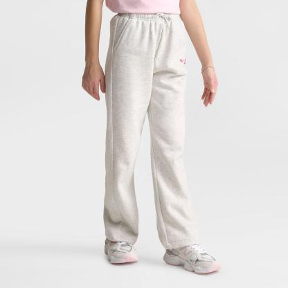Girls' Big Kids' New Balance Wide Leg Sweatpants - Ash Heather - view 3