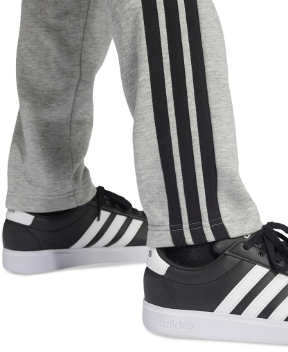 adidas Men's Essentials 3-Stripes Regular Open Hem Fleece Pants - Megh/Black