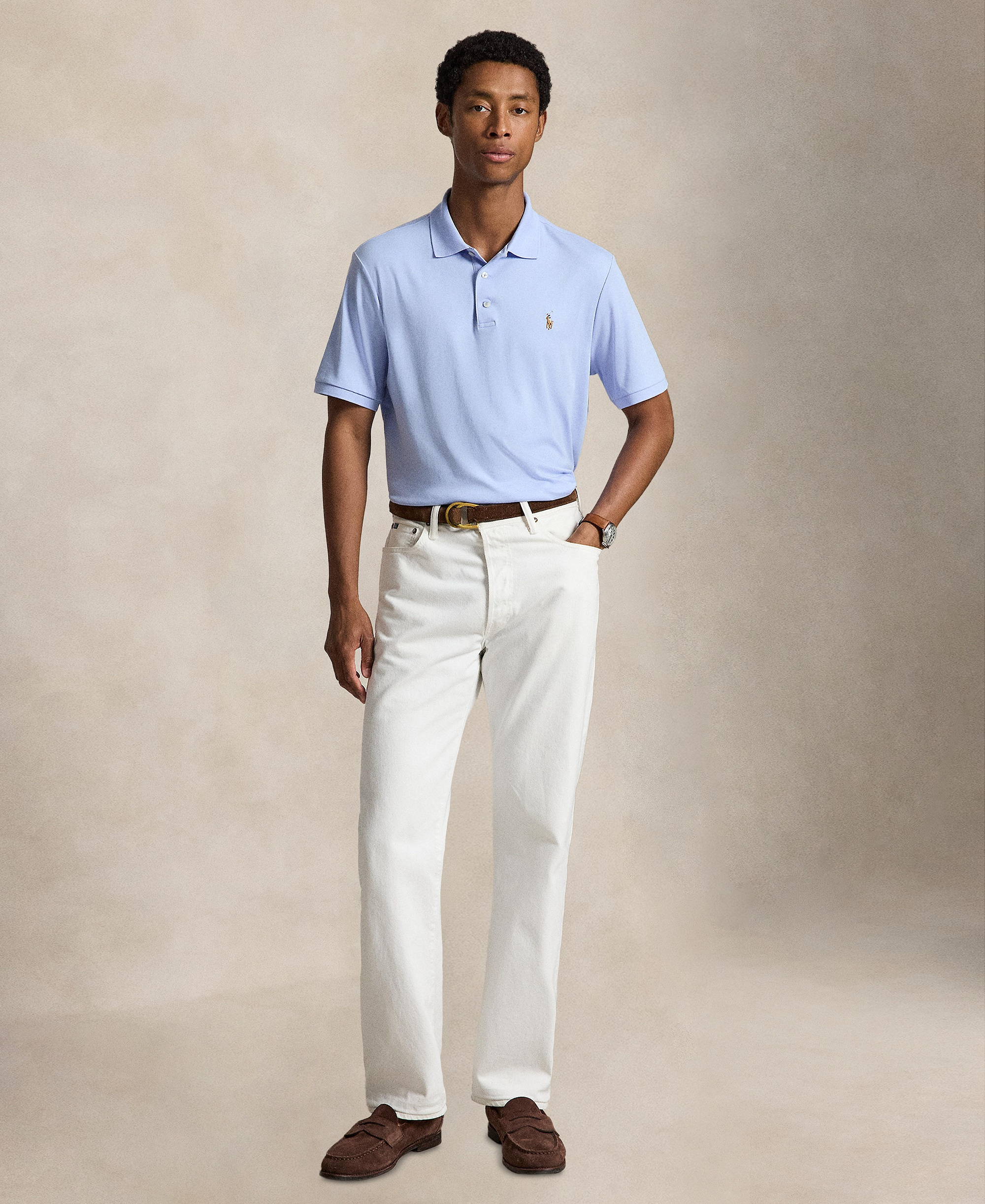 Polo Ralph Lauren Men's Classic-Fit Soft Cotton Polo Shirt - Pebble Blue
