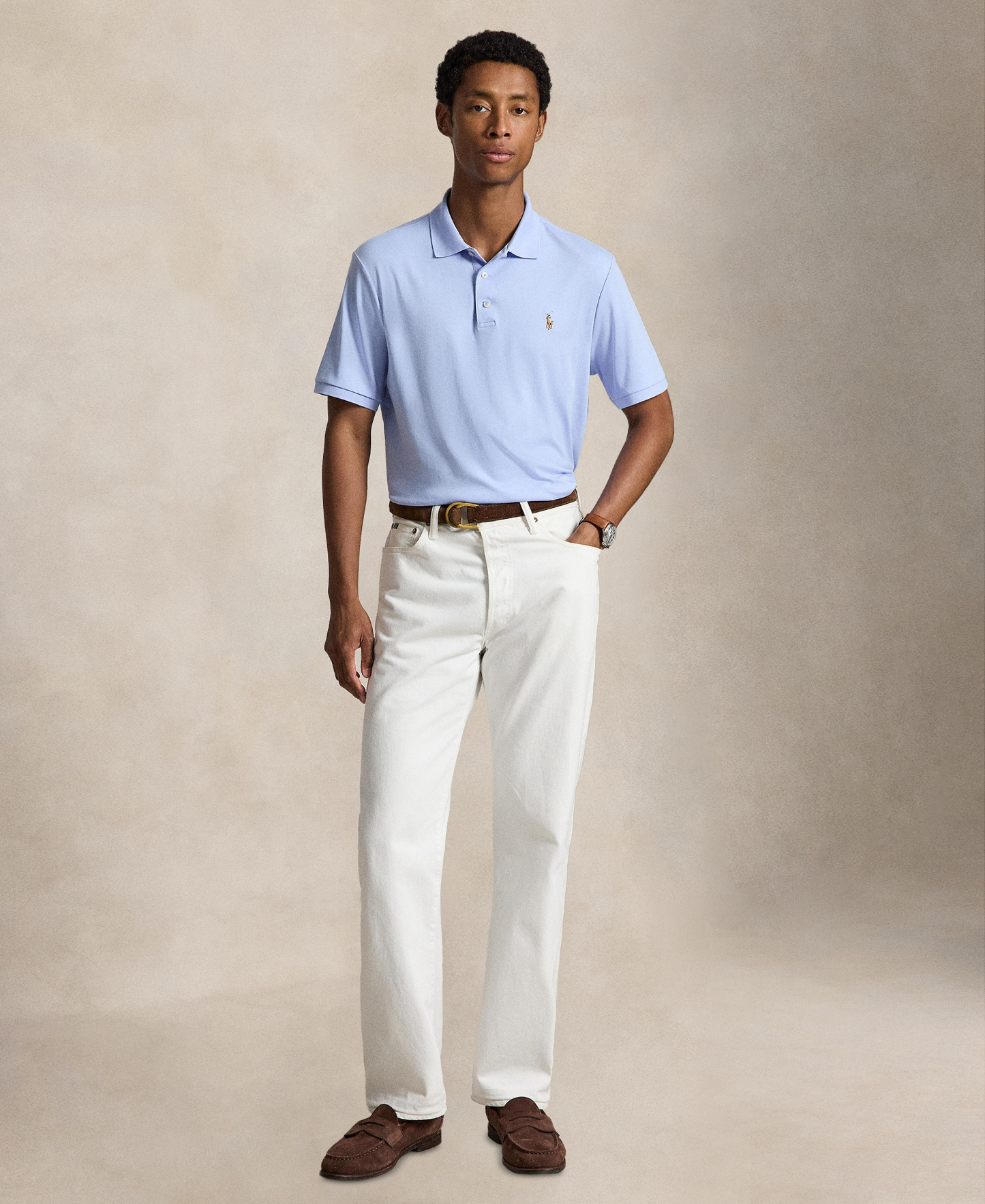 Polo Ralph Lauren Men's Classic-Fit Soft Cotton Polo Shirt - Pebble Blue