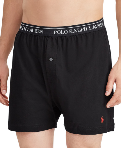 Polo Ralph Lauren Men's 5-Pack Classic-Fit Cotton Knit Boxers - Polo Black