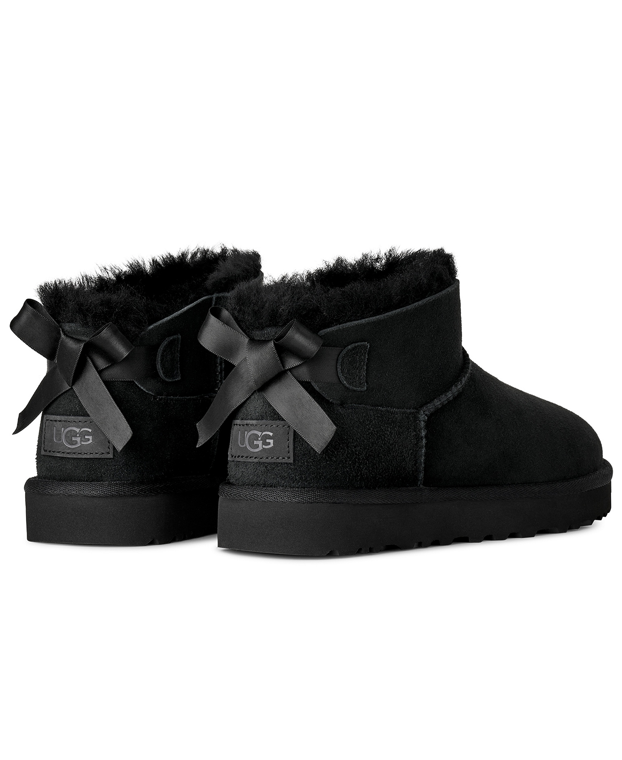 UGG® Women's Ultra Mini Bailey Bow Round Toe Booties - Black