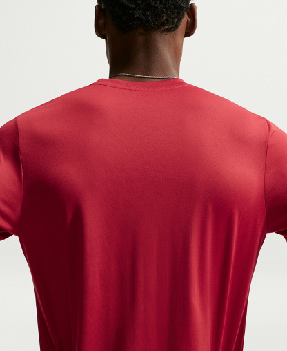 Nike Men's Dri-FIT Legend Fitness Logo T-Shirt - Tough Red/White