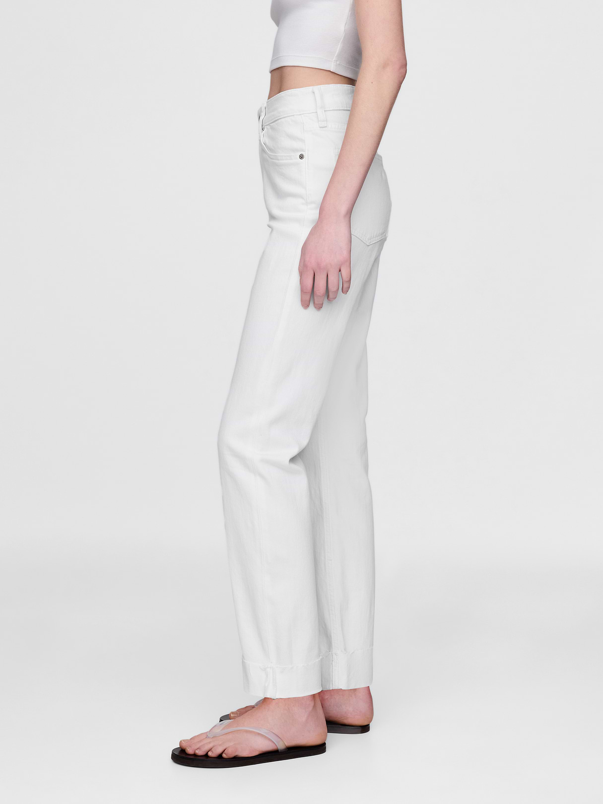 High Rise '90s Slim Straight Jeans - Optic white