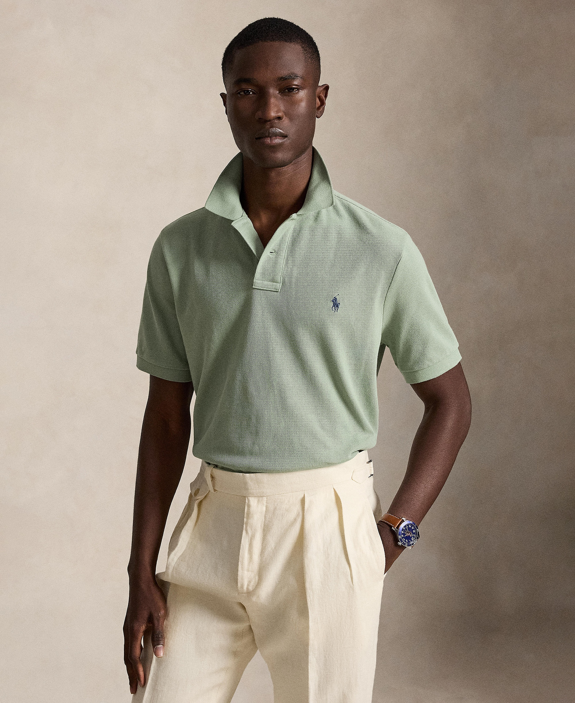 Polo Ralph Lauren Men's Custom Slim-Fit Mesh Polo Shirt - Light Green