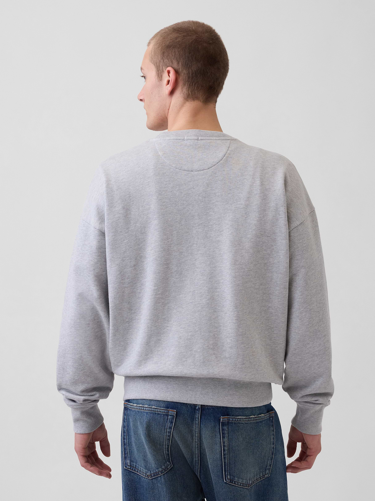 Adult Heavyweight French Terry Oversized Sweatshirt - Light heather grey