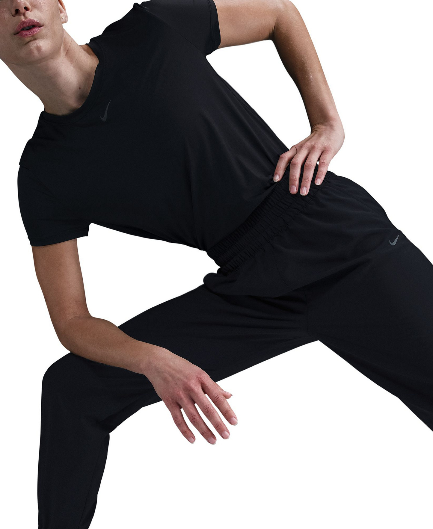 Nike Women's One Dri-FIT Woven High-Rise 7/8 Joggers - Black/Black