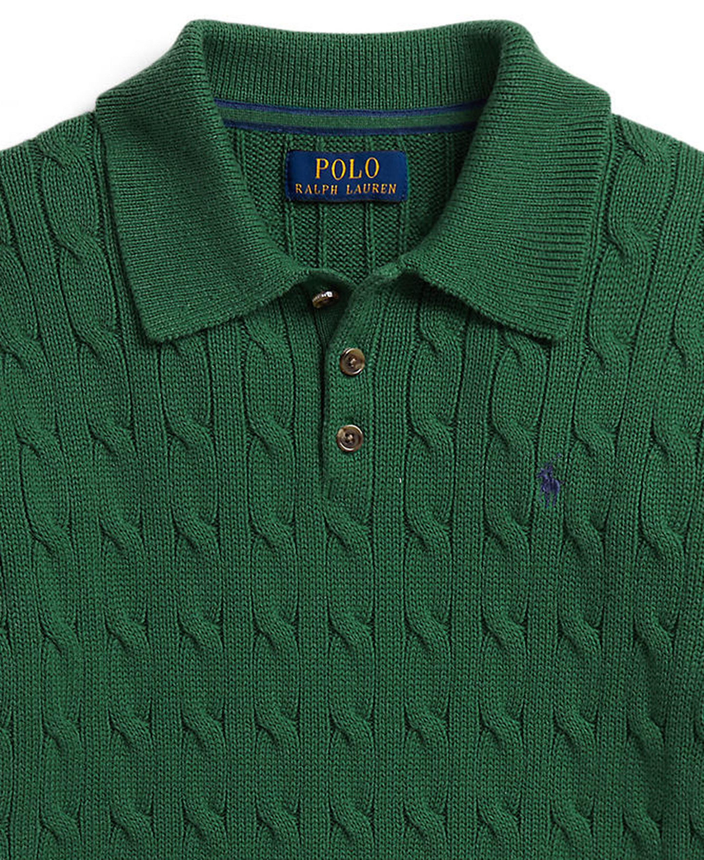 Polo Ralph Lauren Boys' 8-20 Cable-Knit Cotton Polo Sweater - Verano Green