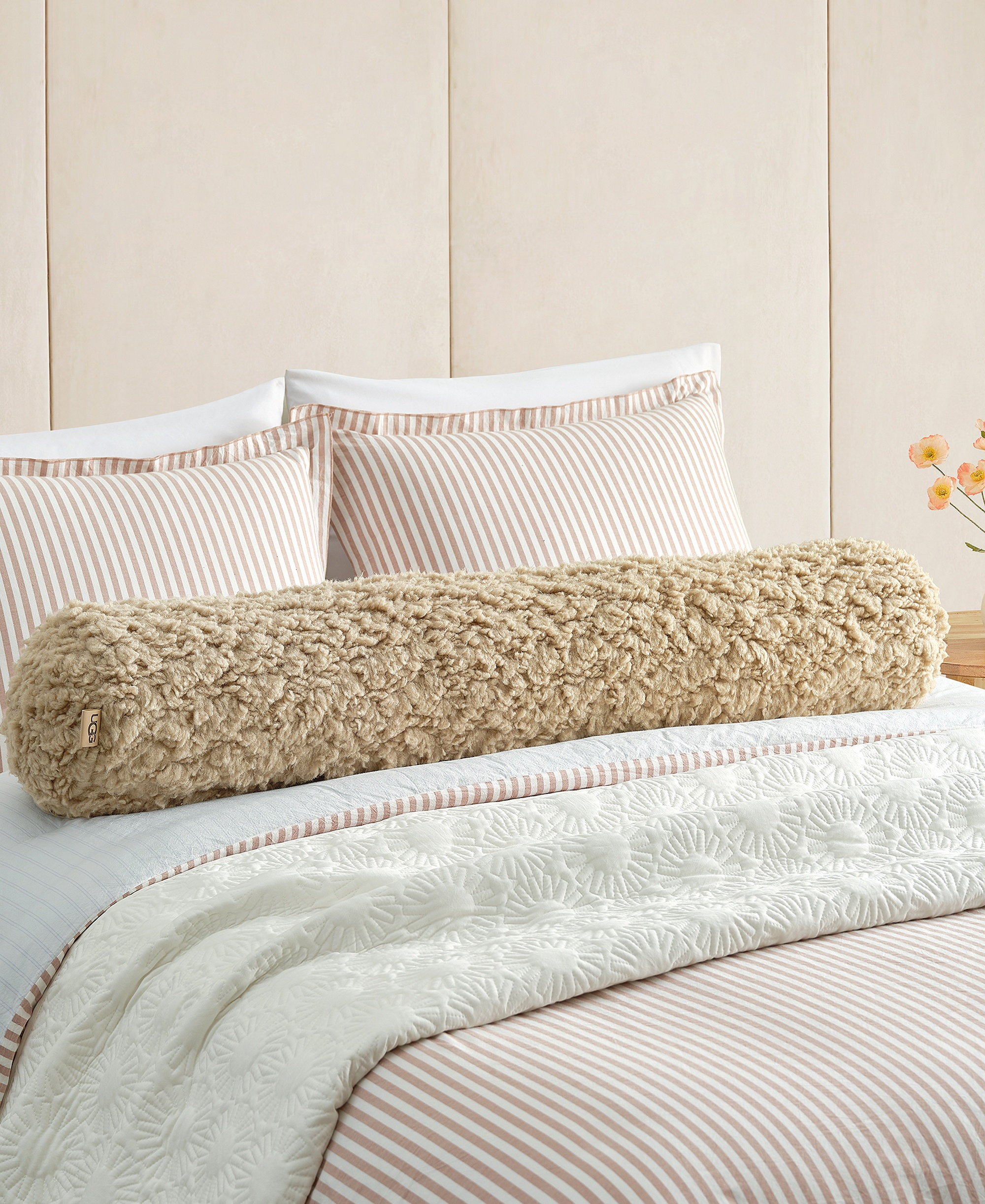 UGG® Shira Textured Bolster, 48" x 8" - Mustard Seed