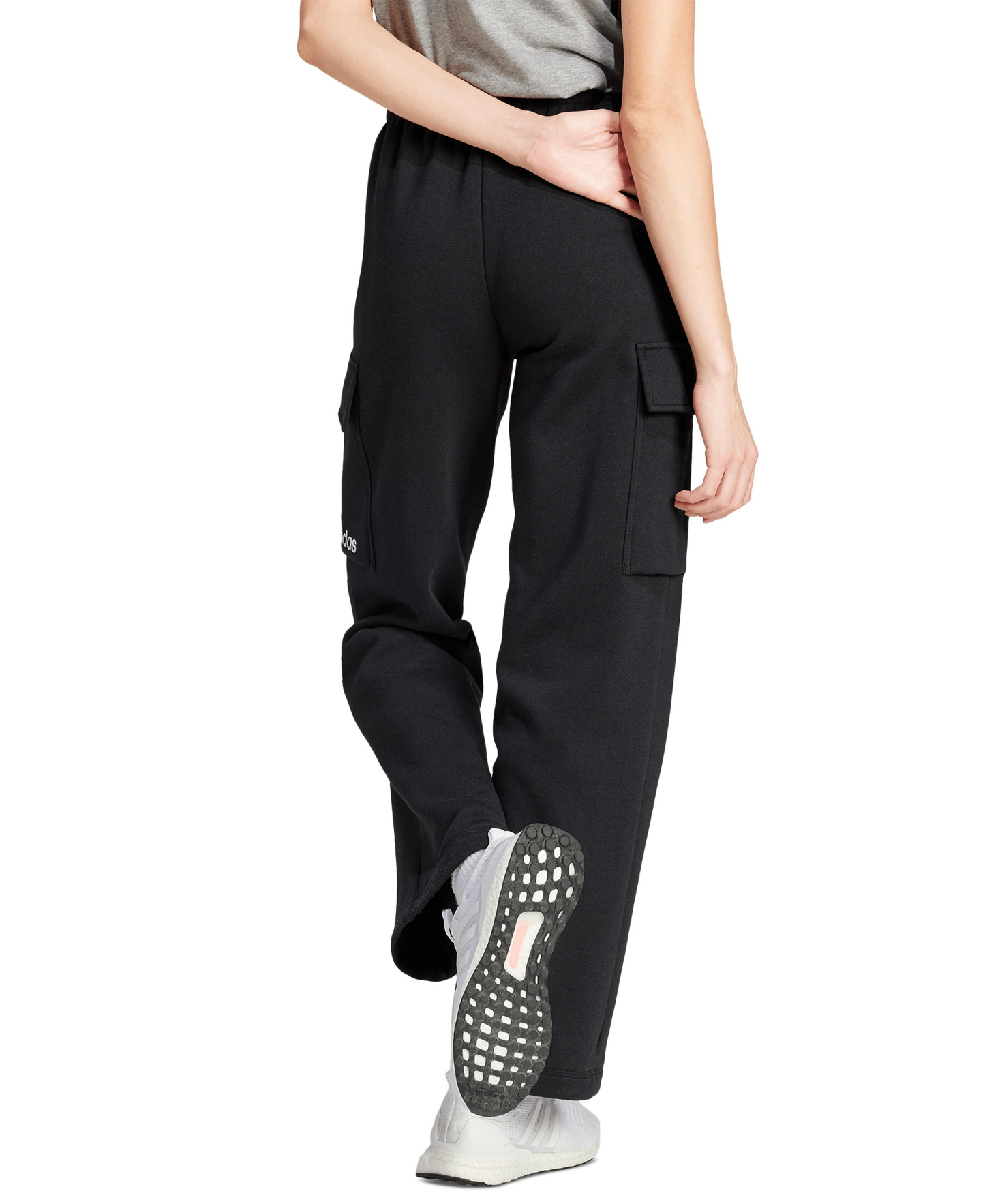 adidas Women's Essentials Fleece Cargo Sweatpants - Black/white