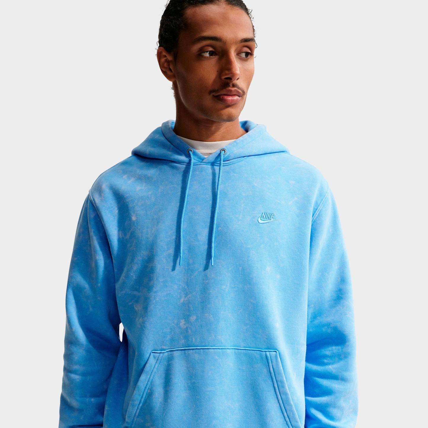Men's Nithtke Sportswear Club Washed Fleece Hoodie - University Blue/University Blue