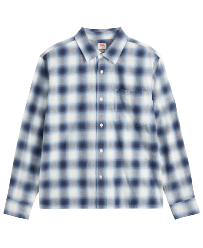 Levi's Men's Duboce Boxy Regular-Fit Overshirt - Blue/White