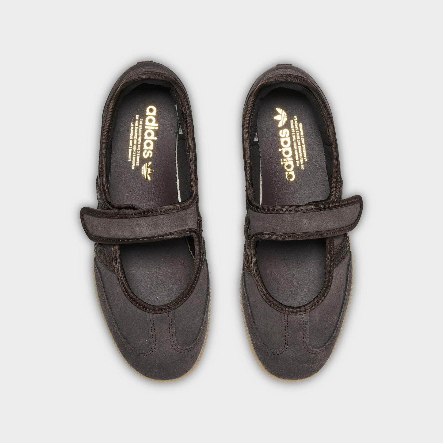 Women's adidas Originals Samba Jane Casual Shoes - Part 2 - Aurora Coffee/Aurora Coffee/Gold Metallic - Top view