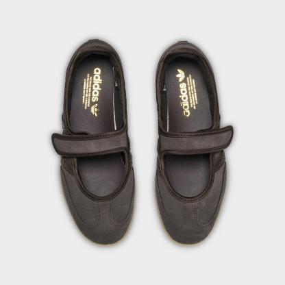 Women's adidas Originals Samba Jane Casual Shoes - Part 2 - Aurora Coffee/Aurora Coffee/Gold Metallic - Top view
