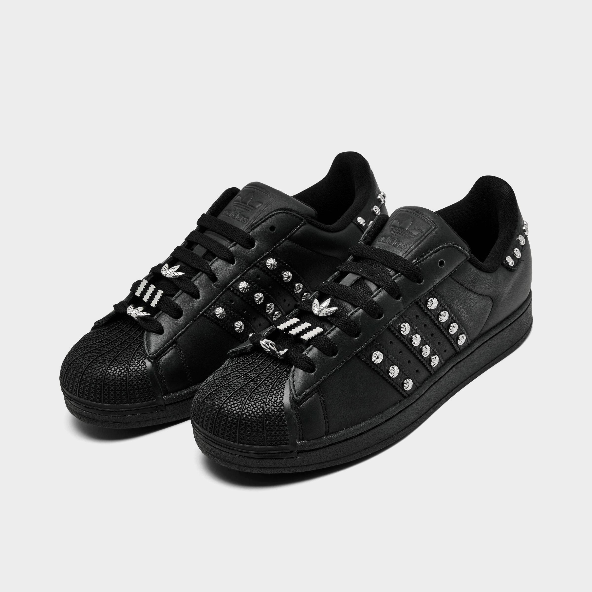 Men's adidas Originals Superstar II Casual Shoes - Part 1 - Core Black/Core Black/Silver Metallic - Both shoes facing left