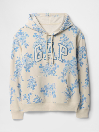 Relaxed Gap Logo Hoodie - blue floral