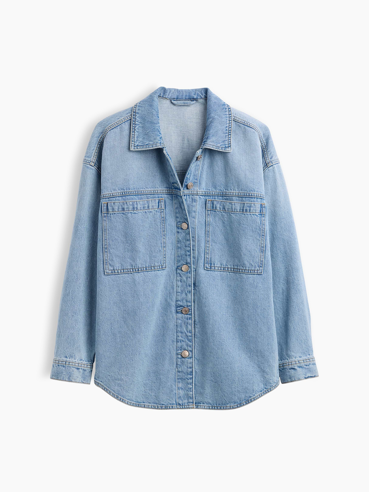 Denim Oversized Shirt Jacket - Light wash
