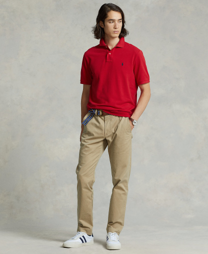 Polo Ralph Lauren Men's Classic-Fit Mesh Polo Shirt - Red/Navy