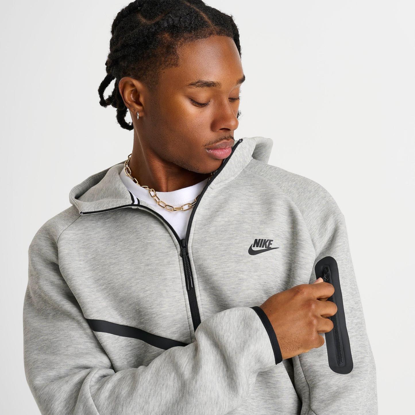 Men's Nithtke Tech Fleece Windrunner Full-Zip Hoodie - Part 1 - Dark Grey Heather/Black