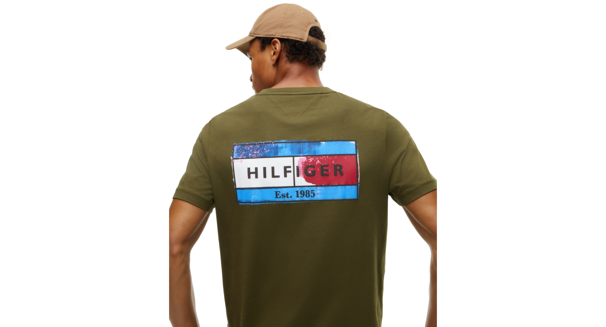 Tommy Hilfiger Men's Brand Love Back Flag Graphic T-Shirt - Huntsman Green