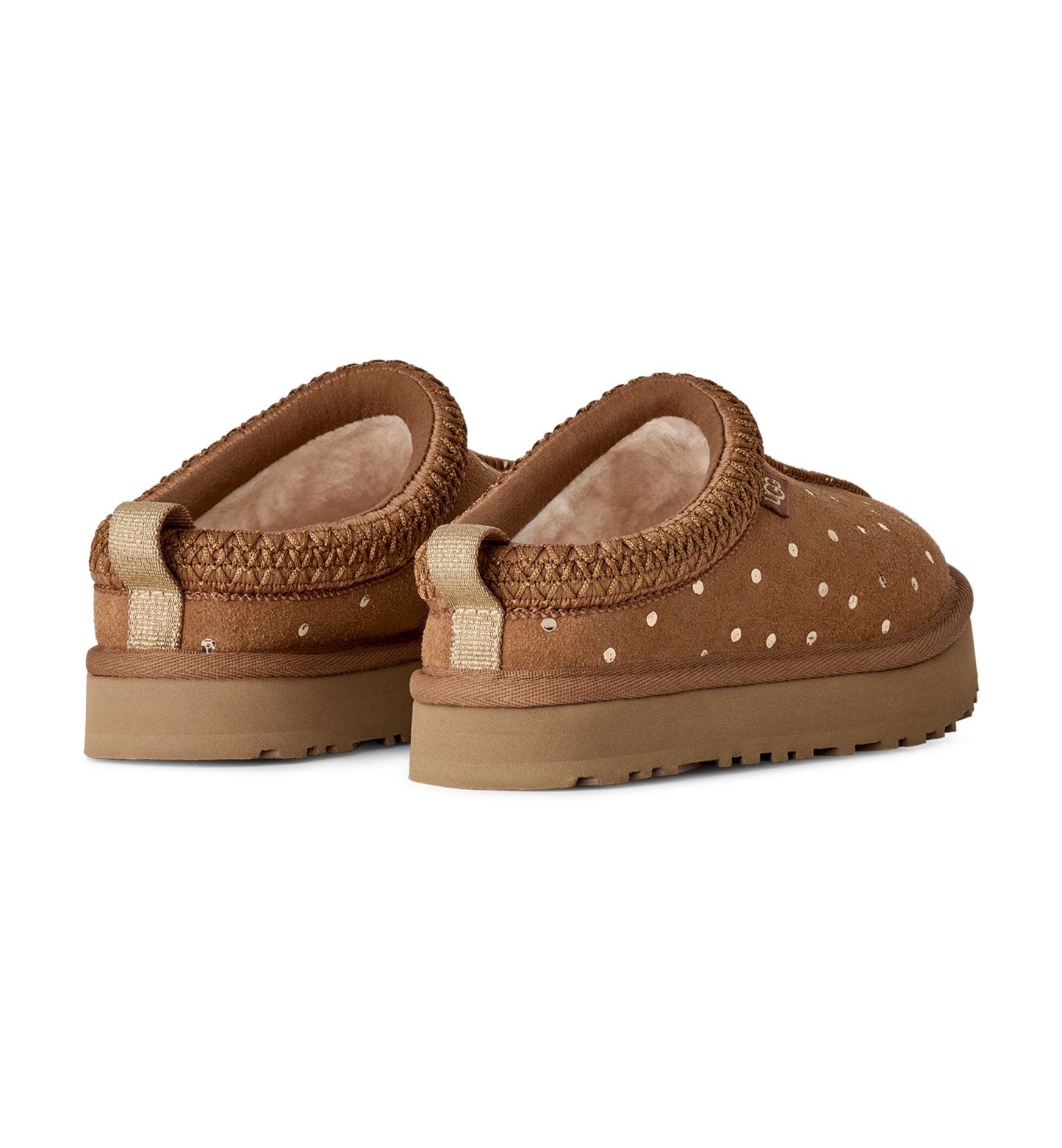 UGG® Kids Tazz Shiny Dots Slip-On Slippers - Chestnut