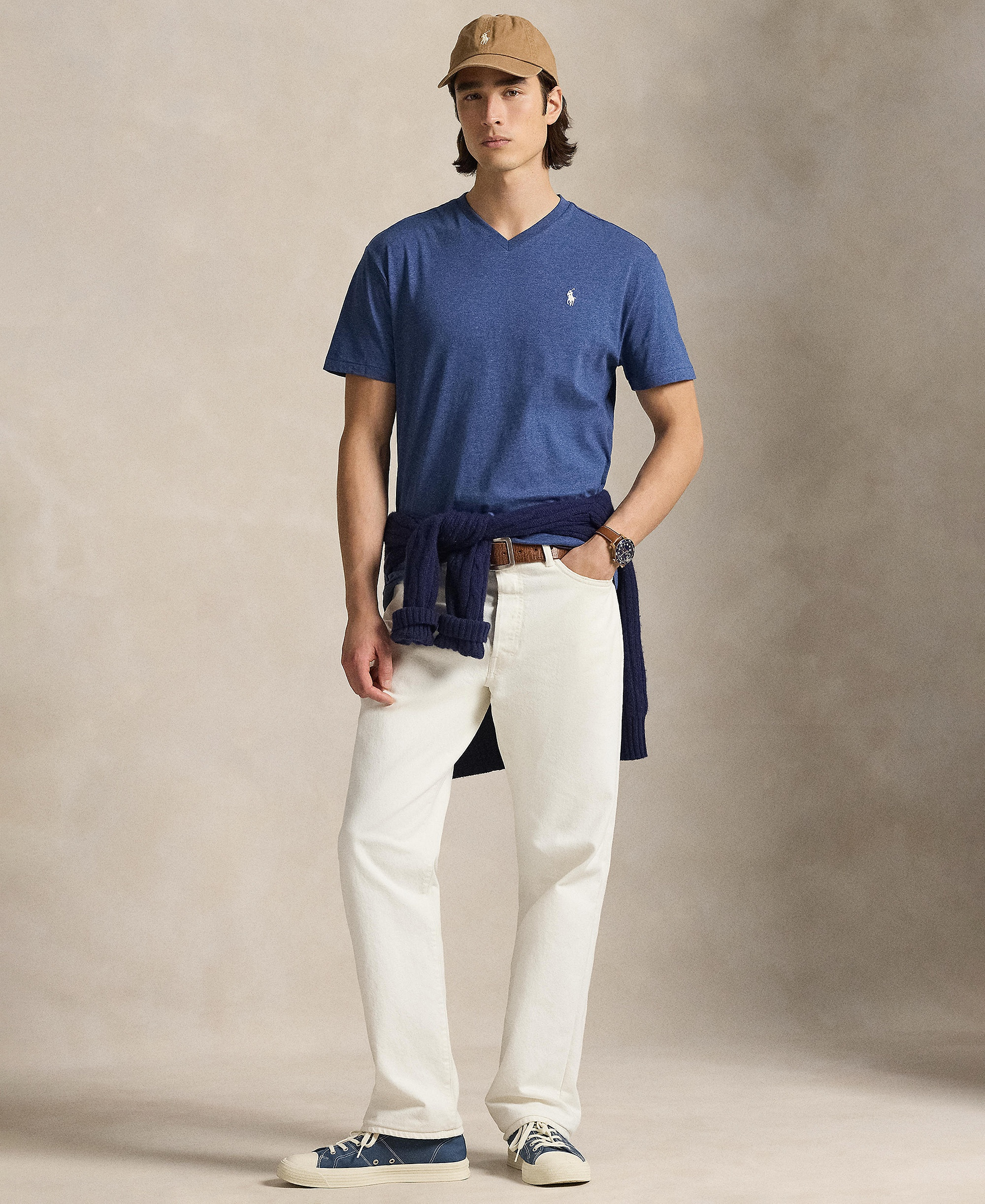 Polo Ralph Lauren Men's Classic-Fit V-Neck T-Shirt - Derby Blue Heather