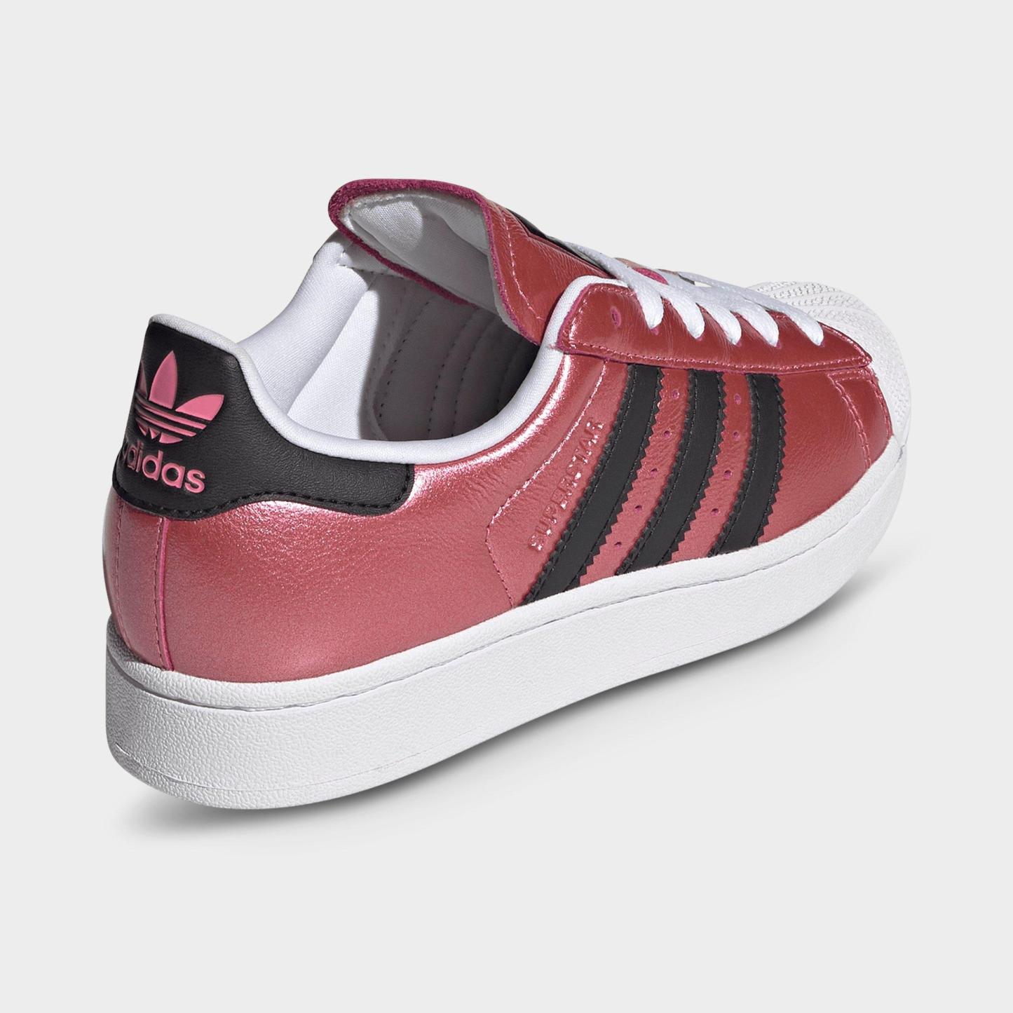 Big Kids' adidas Originals Superstar II Casual Shoes - Pink Fusion/Black/White - Back view