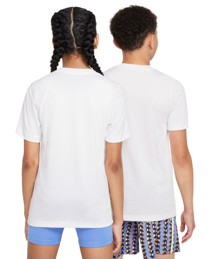 Nike Big Boys' and Girls' Legend Swoosh-Logo Crewneck Dri-FIT T-Shirt - White