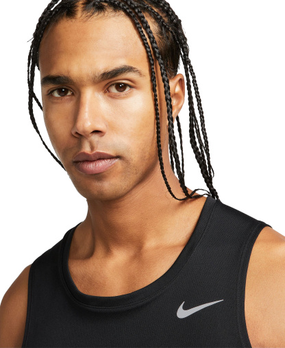 Nike Men's Miler Dri-FIT Running Tank - Black/Reflective Silver