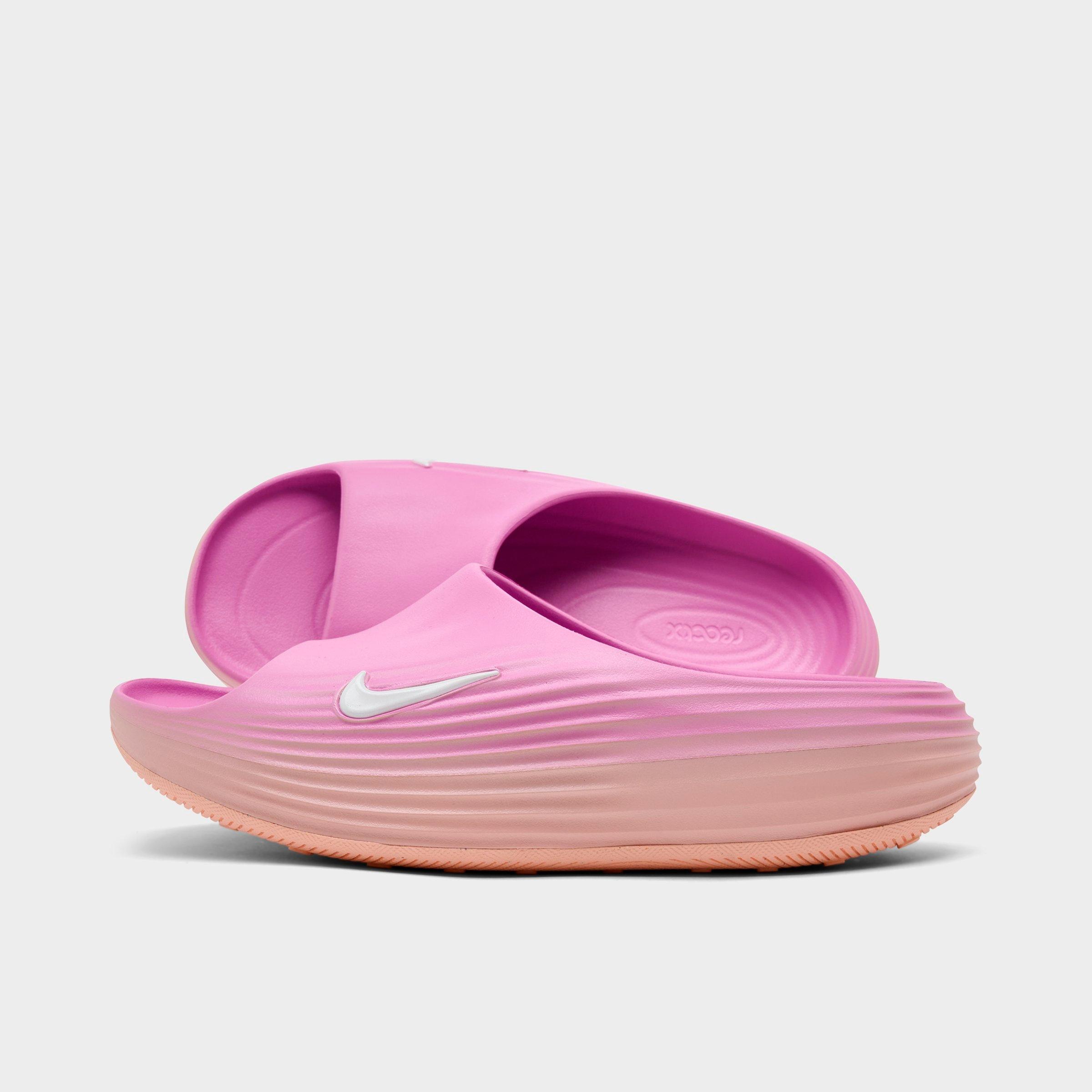 Women's Nithtke ReactX Rejuven8 Slide Sandals - Arctic Orange/Sail/Light Magenta - Left shoe facing left. Outside of the shoe.