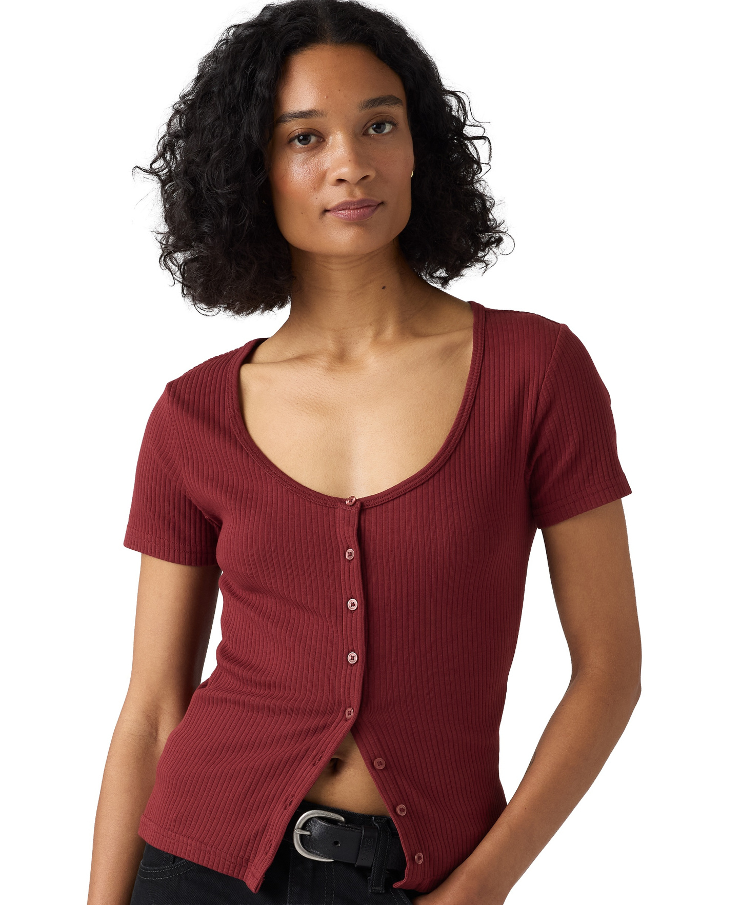 Levi's Women's Austen Button-Up Short-Sleeve Top - Warm Caber