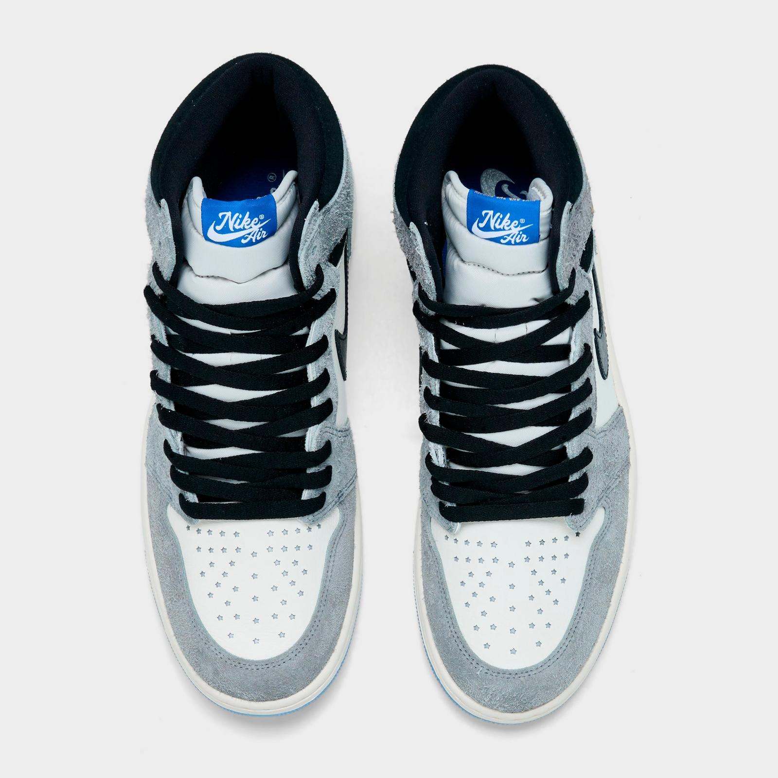 Men's Air Jordan Retro 1 High OG Casual Shoes - Cool Grey/Black/Sail/Game Royal/White - view 5