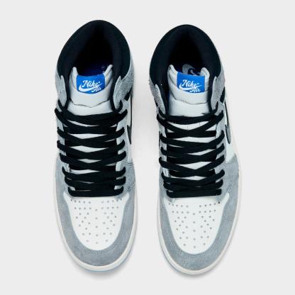 Men's Air Jordan Retro 1 High OG Casual Shoes - Cool Grey/Black/Sail/Game Royal/White - view 5