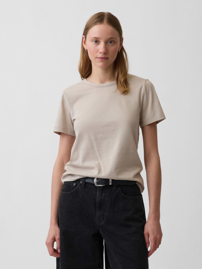 Organic Cotton VintageSoft T-Shirt - Cobblestone beige
