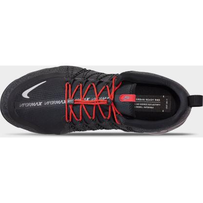Men's Nike Air VaporMax Run Utility Running Shoes - Black/Reflective Silver/Anthracite/Habanero Red