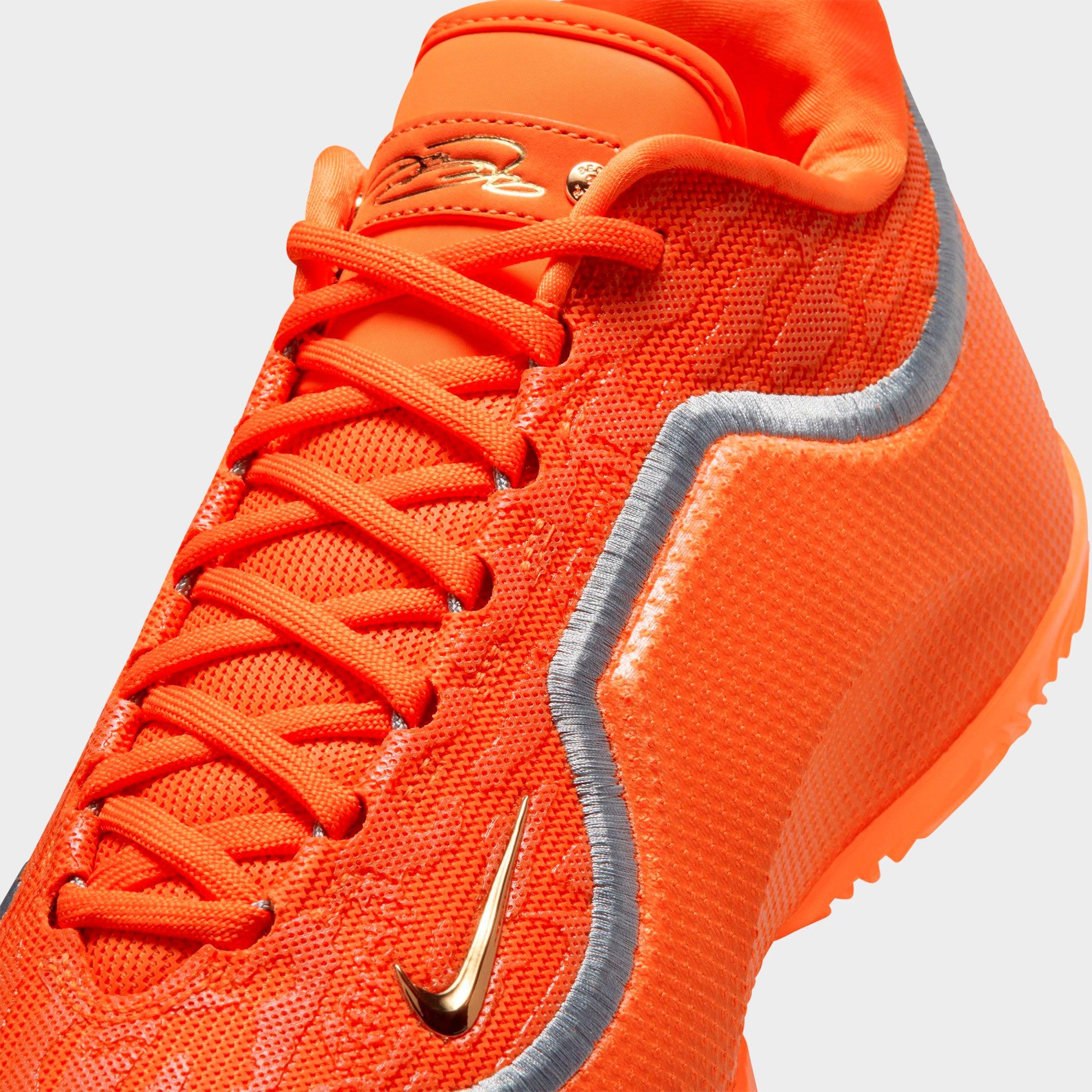 Men's Nithtke LeBron 23 Basketball Shoes - Safety Orange/Wolf Grey/Metallic Gold - Detail shot