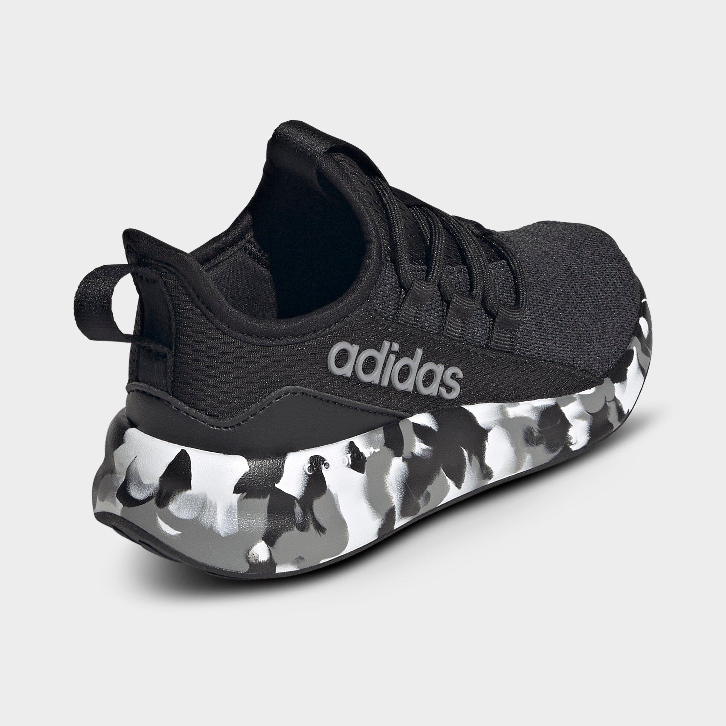 Girls' Little Kids' and Big Kids' adidas Lite Racer Adapt 8.0 Stretch Lace Casual Shoes - Part 2 - Core Black/Grey Three/Carbon - Back view