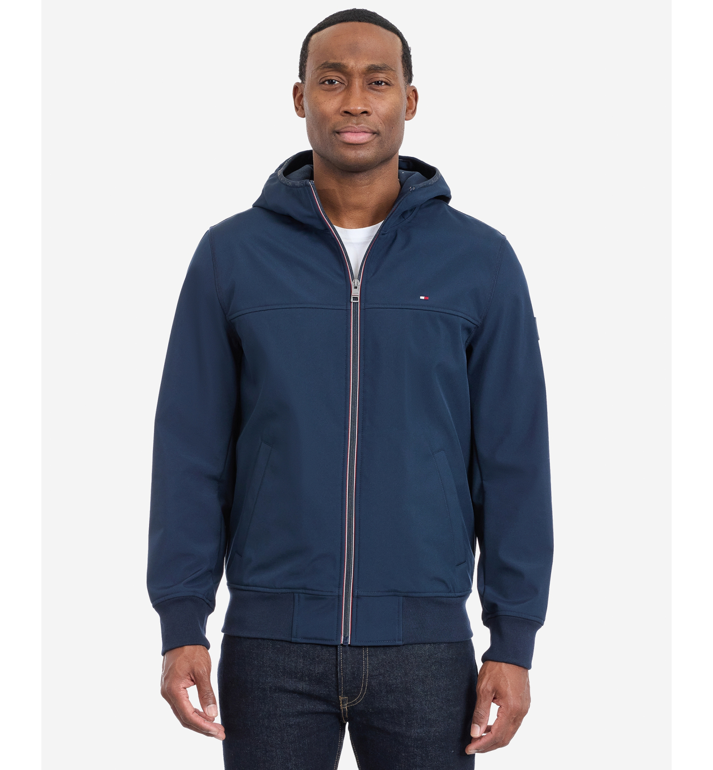 Tommy Hilfiger Men's Hooded Softshell Jacket - Midnight Blue